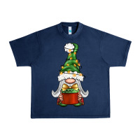Navy Christmas Gnome With Gift Urban Heavy Tee - BundleAndBundleShop