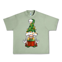 Oil Green Christmas Gnome With Gift Urban Heavy Tee - BundleAndBundleShop