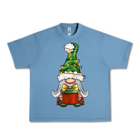 Pebble Blue Christmas Gnome With Gift Urban Heavy Tee - BundleAndBundleShop