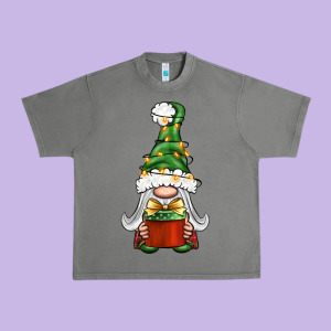 Christmas Gnome With Gift Urban Heavy Tee Designed By Bundleandbundleshop