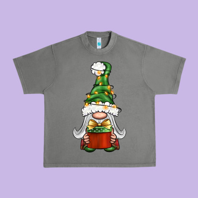 Christmas Gnome With Gift Urban Heavy Tee Designed By Bundleandbundleshop