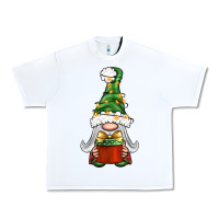 White Christmas Gnome With Gift Urban Heavy Tee - BundleAndBundleShop