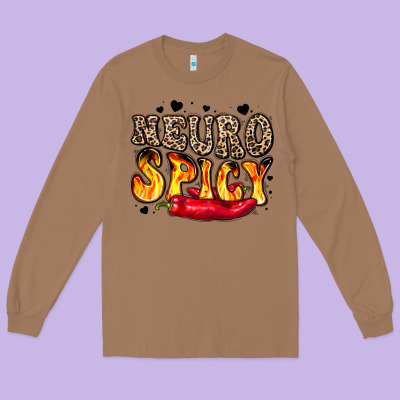 Neuro Spicy Neurodivergence Long Sleeve Tee Designed By Lillyallendesigns