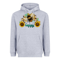 Heather Grey bee happy honey comb Heavyweight Hoodie - JahusDesignShop