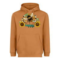 Bee Happy Honey Comb Heavyweight Hoodie | Teevron