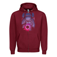 Burgundy astronaut deep space Zipper Hoodie - maiPhamDesign