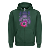 Sports Green astronaut deep space Zipper Hoodie - maiPhamDesign