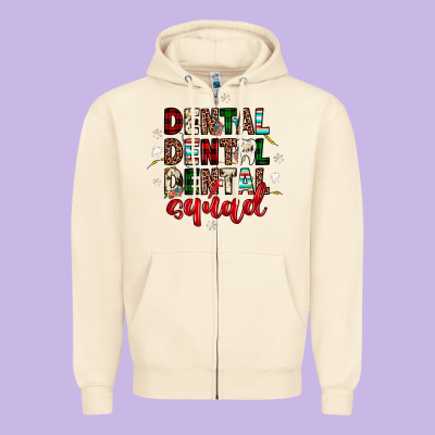 Christmas Dental Squad Zipper Hoodie Designed By Jahusdesignshop