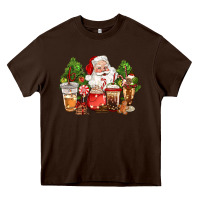 Chocolate Brown christmas santa coffee cups Heavy Core Tee - CowGirlArtShop