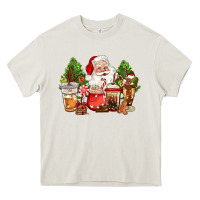 Cream christmas santa coffee cups Heavy Core Tee - CowGirlArtShop
