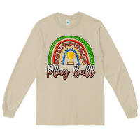 Mushroom Play Ball Football Rainbow Long Sleeve Tee - CowhideDigitalArt