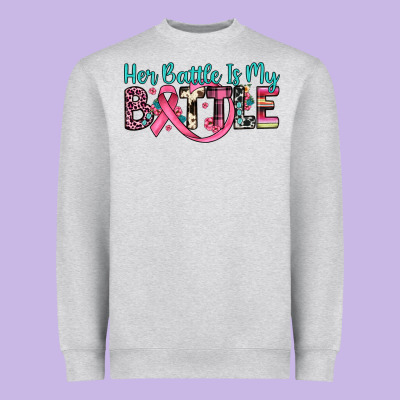 Her Battle Is My Battle Heavyweight Sweatshirt Designed By Jahusdesignshop