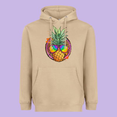 Pineapple And Glasses Heavyweight Hoodie Designed By Jahusdesignshop