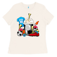 Bone Soccer Frappe Coffee Ladies Tee - FaDigitalArtStudio