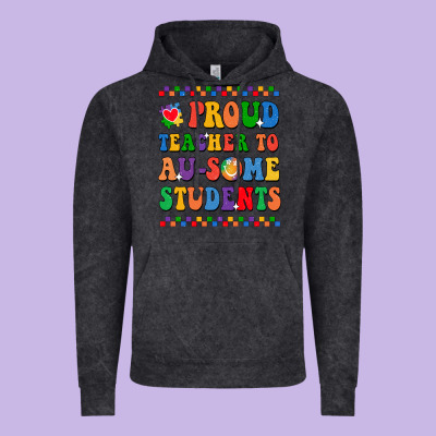 Proud Teacher To Au-some Student Vintage Hoodie Designed By Cowhidedigitalart