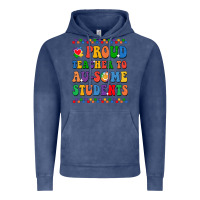Vintage Denim Proud Teacher to au-some student Vintage Hoodie - CowhideDigitalArt