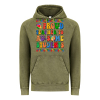 Vintage Olive Proud Teacher to au-some student Vintage Hoodie - CowhideDigitalArt