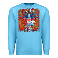 Ocean Blue just here for the ice Premium Sweatshirt - JahusDesignShop