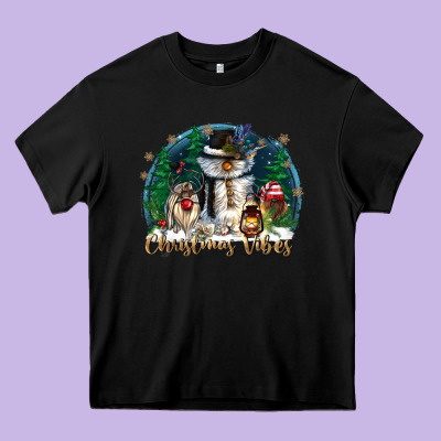 Christmas Vibes Heavy Core Tee Designed By Cowgirlartshop