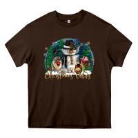 Chocolate Brown christmas vibes Heavy Core Tee - CowGirlArtShop