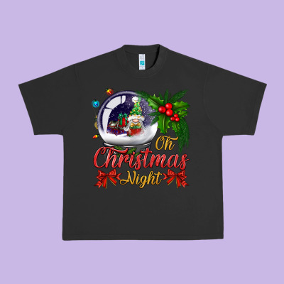 Oh Christmas Night Snow Globe Urban Heavy Tee Designed By Bundleandbundleshop