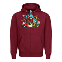 Burgundy Christmas sunflower gemstone nurse Zipper Hoodie - JahusDesignShop