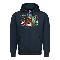 Navy Christmas sunflower gemstone nurse Zipper Hoodie - JahusDesignShop