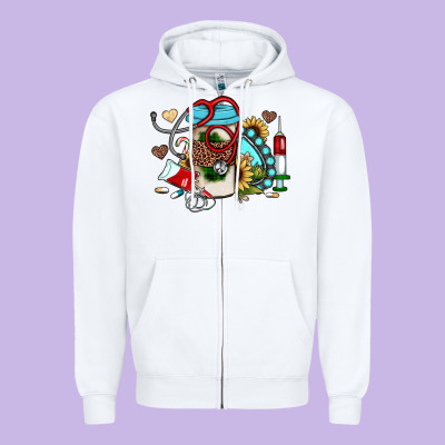 Christmas Sunflower Gemstone Nurse Zipper Hoodie Designed By Jahusdesignshop