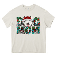 Cream Christmas Dog Mom Husky Heavy Core Tee - RanaPortraitStore