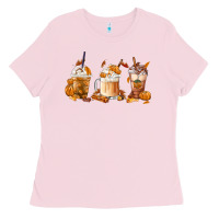 Bubblegum Pink Fall Coffees Ladies Tee - FaDigitalArtStudio