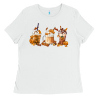 White Fall Coffees Ladies Tee - FaDigitalArtStudio