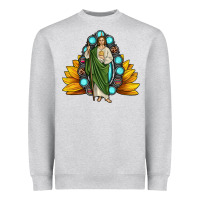 Heather Grey san judas gemstone sunflower Heavyweight Sweatshirt - JahusDesignShop