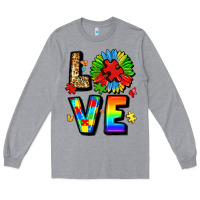 Heather Grey autism love Long Sleeve Tee - LillyAllenDesigns