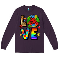 Plum autism love Long Sleeve Tee - LillyAllenDesigns