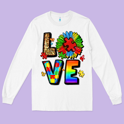Autism Love Long Sleeve Tee Designed By Lillyallendesigns