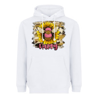 White bee happy Heavyweight Hoodie - JahusDesignShop