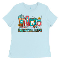 Baby Blue Dental Life Dentist Coffee Cups Ladies Tee - FaDigitalArtStudio