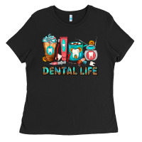 Black Dental Life Dentist Coffee Cups Ladies Tee - FaDigitalArtStudio
