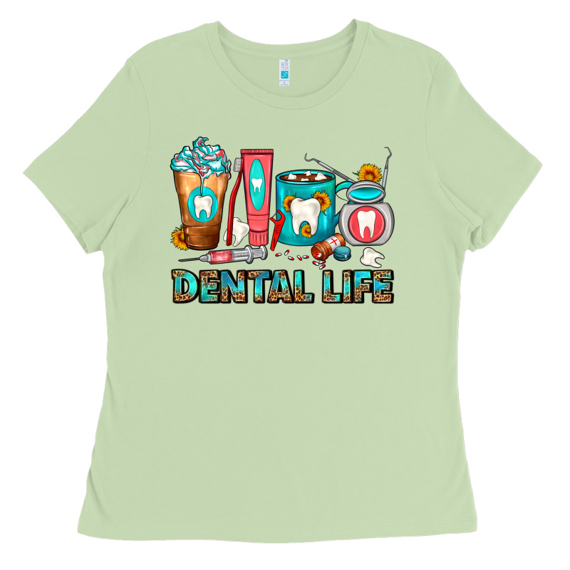 Dental Life Dentist Coffee Cups Ladies Tee by FaDigitalArtStudio | Teevron