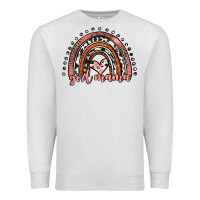Oatmeal Heather girl mama western leopard rainbow Premium Sweatshirt - JahusDesignShop