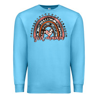 Ocean Blue girl mama western leopard rainbow Premium Sweatshirt - JahusDesignShop