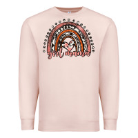 Pale Pink girl mama western leopard rainbow Premium Sweatshirt - JahusDesignShop