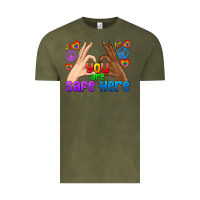 Vintage Olive LGBTQ+ You Are Safe Here Vintage Tee - BundleAndBundleShop