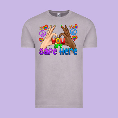 Lgbtq+ You Are Safe Here Vintage Tee Designed By Bundleandbundleshop