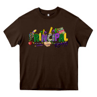 Chocolate Brown principal mardi gras cowgirl Heavy Core Tee - CowGirlArtShop