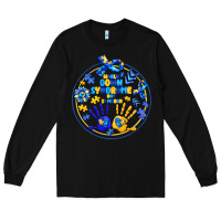 Black World Down Syndrome Day Long Sleeve Tee - CowhideDigitalArt