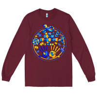 Burgundy World Down Syndrome Day Long Sleeve Tee - CowhideDigitalArt