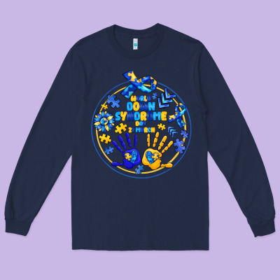 World Down Syndrome Day Long Sleeve Tee Designed By Cowhidedigitalart