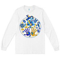 White World Down Syndrome Day Long Sleeve Tee - CowhideDigitalArt
