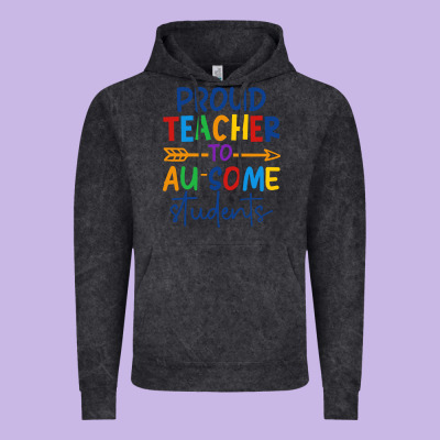 Proud Teacher To Au-some Students Vintage Hoodie Designed By Cowhidedigitalart